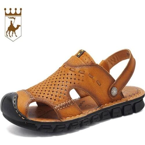 BACKCAMEL Sneakers Hiking Shoes Men Shoe Genuine Leather Round toe Handmade Soft Leather Waterproof Non-slip Breathable 8503