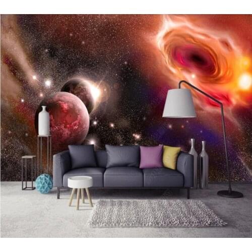 Papel de parede cool beautiful fantasy universe starry sky planet galaxy wallpaper mural,living room home decor