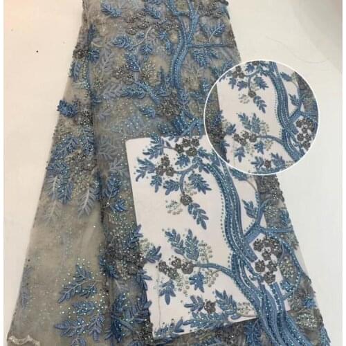 Luxury embroidered tull lace fabric nice looking SYJ-58983 Embroidered tulle net fabric