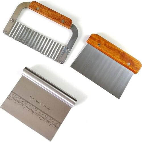 Stainless Steel Kitchen Utensils Pizza Dough Cutter Cake Baking Pastry Scrapers With Handle Oil Scraper Durable Baking Tools