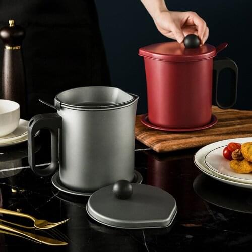 Stainless Steel Oil Filter Pot Kitchen High Capacity Lard Storage Tank Gravy Oil Fat Separator Grease Residue Strainer Container