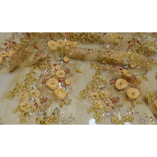 Fashionable L-1073 tulle embroidery french net lace fabric for party dress high quality