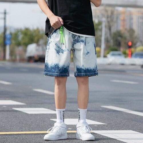 Classic Style Summer Mens Short Jeans New 2021 Blue and Gray Stretch Straight Denim Shorts Male Brand