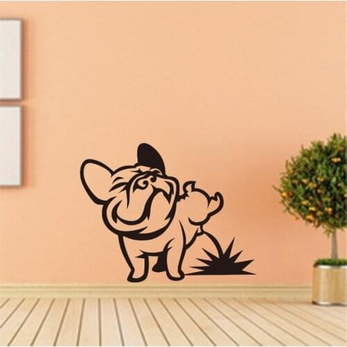 Funny Dog Squatting French Bulldog Wall Sticker Vinyl Wall Art Decal Kids Children Room Decoration Nursery Wallpaper Poster