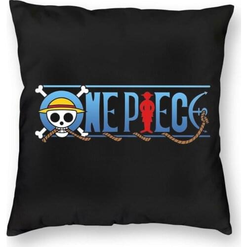 One Piece Font Throw Pillow Cover Polyester Decorative Pillow Pirate Flag Custom Pillowcover Home Decor