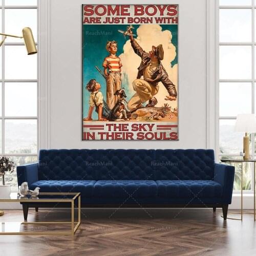 Some newborn boys have sky posters in their souls sky diving pilot pilot flying flyer life decoration poster