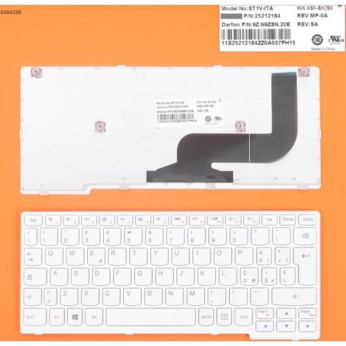 Italian New Replacement Keyboard for Lenovo Ideapad Yoga 11s Laptop White with Frame