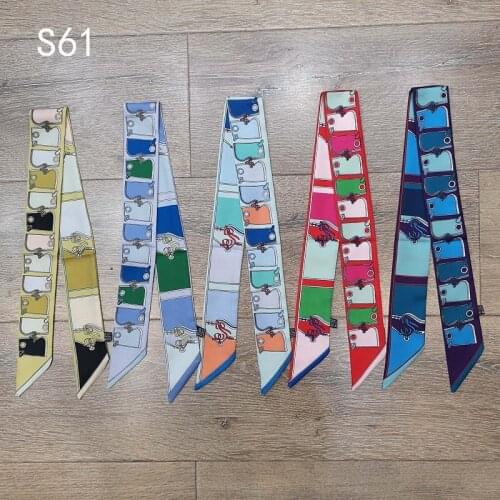 Two-sided Twill Imitate Long 2020 Design Horse Brand Scarf Women Hair Scarf Neckerchief Skinny Silk Ladies Handbag Ribbons Tie