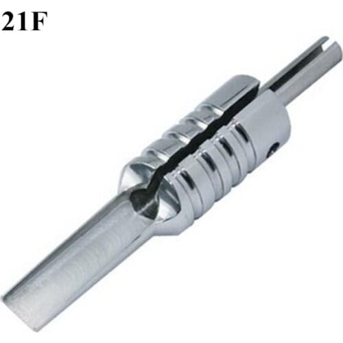 One 21F Stainless Steel Tattoo Flat/Magnum Tube Tattoo Grip With Back Stem Supply