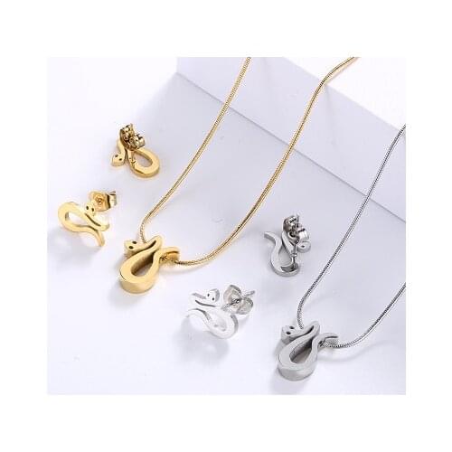 Fashion Women Men Silver Color Gold sets Stainless Steel Round Pendant Necklace Jewelry