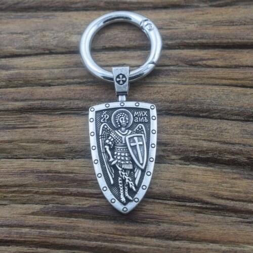SanLan 10pcs St. Michael Pendant keychain Protect Me Gift for him