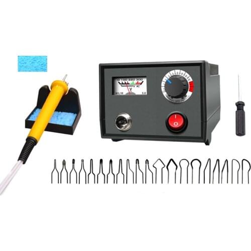 EU Plug,220V Adjustable Temperature Wood Burner Branding Brush Burner Hoist Handicraft Tool Set