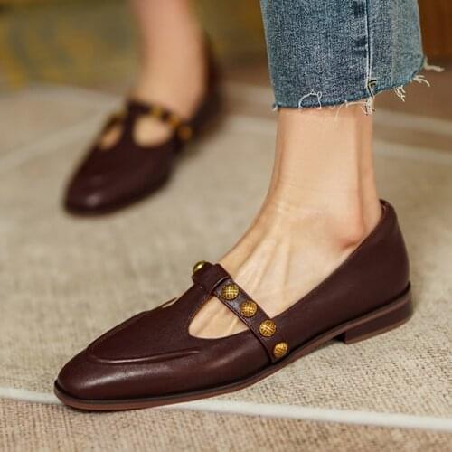 Spring autumn genuine leather square toe 2.5cm low heels shoes mature sweet dating classic daily wear women pumps MUC19 MUYISEXI