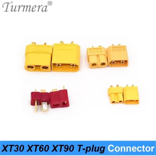 Turmera 10Pieces XT30 XT60 XT60H XT90 T Plug Battery Connector Set Male Female Banana Plug for RC Part Lithium Battery Pack Use