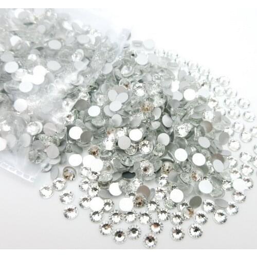 Top Quality Shinning Crystal Glass SS3-SS40 Flatback Clear Non Hot Fix Rhinestones Glue On Nail Art Phone Cover Diy Decorations