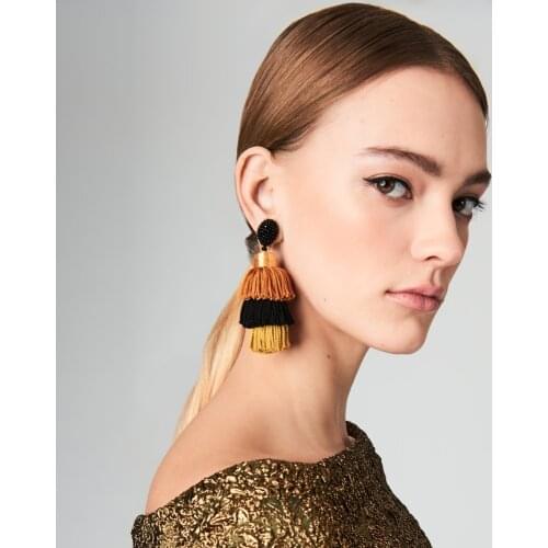 2021 New Long Tassel Dangle Earrings Boho 18 Colors Fashion Drop Earrings For Women Trendy Jewelry For Gifts F50604 40