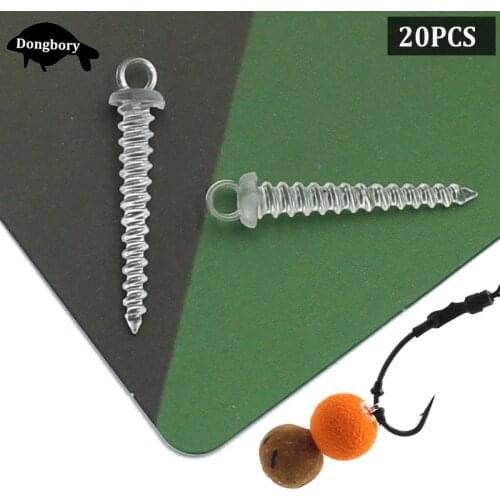 20Pcs Carp Fishing Accessories Carp Bait Screw Boilies Holder Screw Baits Stoppers Plastic Bait Stops Screw for Fishing Terminal