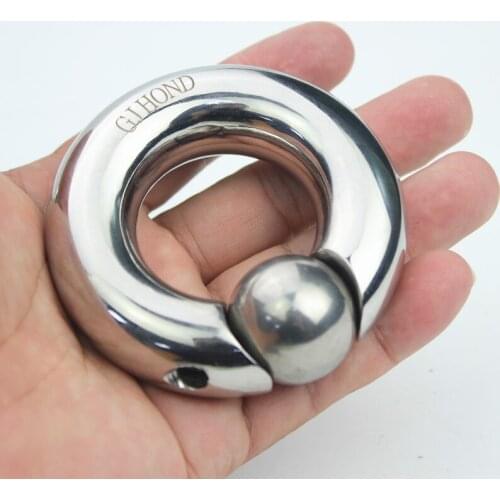 New Stainless Steel Scrotum Pendant Penis Restraint Locking Penis Ring Cock Cage Chastity Rings Chastity Cage Sex Toy BB65