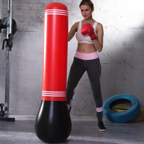 Boxing Training Fitness Vertical Inflatable Boxing Bag Pvc Thick Boxing Column Tumbler Column Sandbag Fitness Tool Mma Training