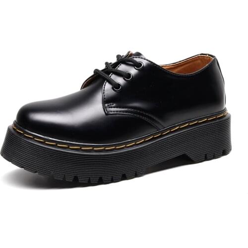 Brand Lolita Shoes Women 34-46 Hook Loop Women Martin Shoes Casual Ladies Mary Jane Shoes Leather Low Top Women Boat Shoes