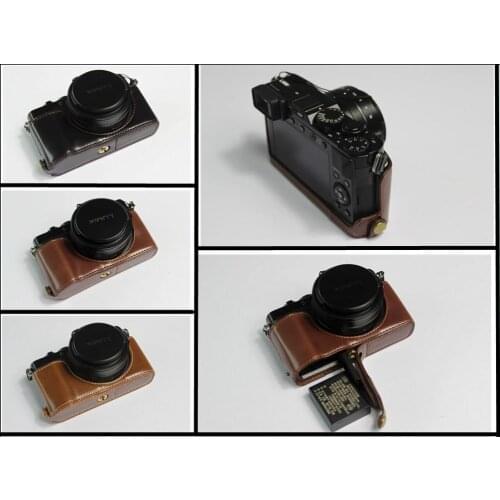 Digital Camera Pu Leather Case Bottom Opening Version Protective Half Body Cover Base For panasonic lx100II lx100m2