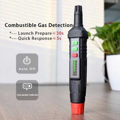 Gas Leak Detector Alarm Combustible Gas Analyzer Detector for All Types Flammable Gas Methane Natural Gas CO CH4 Methane