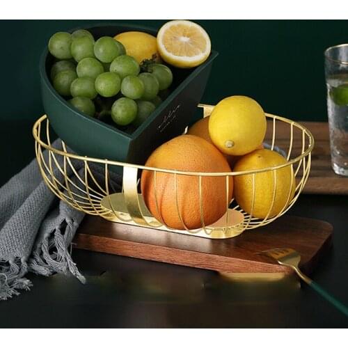 Zq Fruit Plate Nordic Style Creative Modern Living Room Coffee Table Household Fruit Baskets Separated Snacks