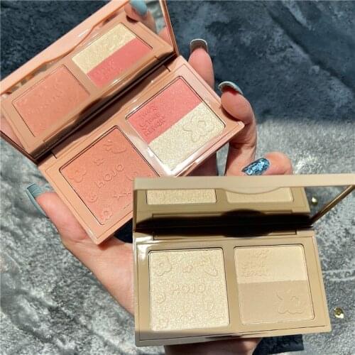 Face Highlighter Makeup Glow Texture Contour Shimmer Powder Base Illuminator Highlight Face Bronzer Palette Cosmetic Cheek Blush