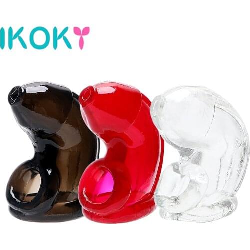 IKOKY Male Chastity Device Sex Toys for Men Reusable Condom Penis Extension Penis Ring Cock Cage Penis Sleeves Silicone