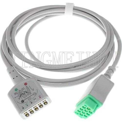 11pin 3/5 leads Patient ECG/EKG adapter trunk Cable for GE-Marquette Dash PRO 4000/3000/2000 Dash 1000 Eagle Systems MAC-Lab