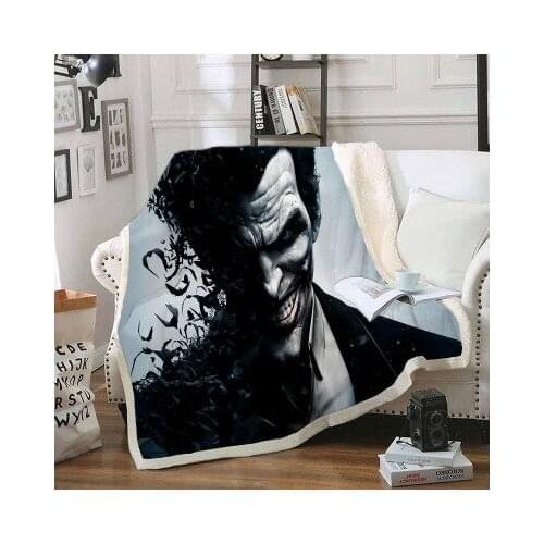Hot Sale Joker 3D Printed Fleece Blanket for Beds Thick Quilt Fashion Bedspread Sherpa Throw Blanket Adults Kids