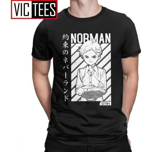 Men Norman Vintage The Promised Neverland T Shirt Manga Ray Vaporwave Anime Cotton Wholesale T-Shirt