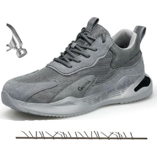 New Indestructible Work Safety Boot Lightweight Steel Toe Safety Shoes Air Mesh Breathable Men Work Shoes Puncture-Proof Sneaker