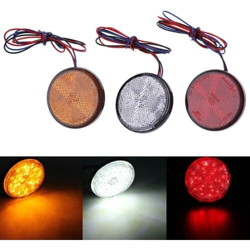 New 1Pcs Car Motorcycle Round 24 LED Brake Turn Signal Stop Tail Lights Bulbs Reflectors