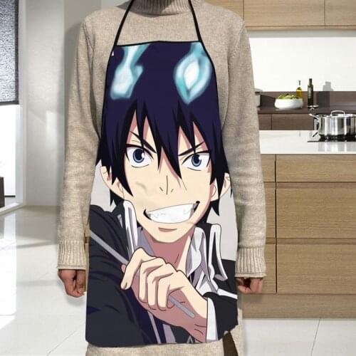 New Blue Exorcist Apron Grill Kitchen Chef Apron Professional for BBQ, Baking, Cooking for Men Women 2 Size 68X95cm and 50X75cm