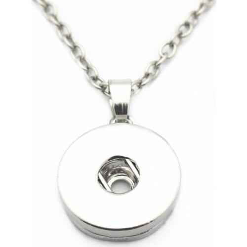 Wholesale 5pcs/lot Snap Jewelry 18mm Rimple Round Snap Pendant With 50cm Chains Woman Necklaces DIY Jewelry