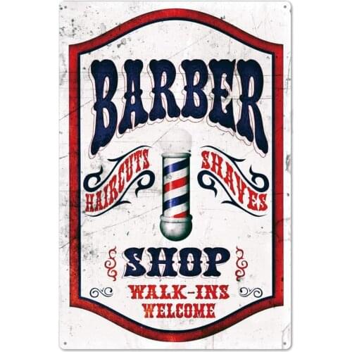 Original Retro Design Barber Shop Tin Metal Sign Wall Art| Thick Tinplate Print Poster Wall Decoration