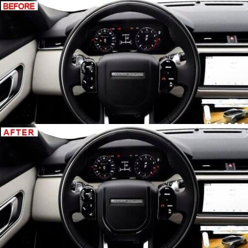 Loyalty Steering Wheel U Shape Trim Cover for Land Rover Velar 2017 2018 ABS Carbon Fiber Car Styling Auto Accessories