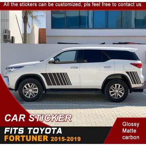 Fit For Toyota Fortuner 2015 2016 2017 2018 2019 Car Stickers Side Body Racing Stripe 4X4 Graphic Vinyl Car Decals Custom SUV