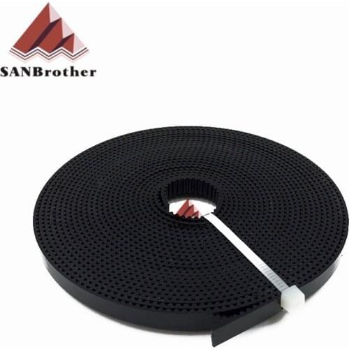 10Meter/lot PU with Steel Core GT2 Belt Black Color 2GT Timing Belt 6mm Width for Kossel Delta 3D Printer
