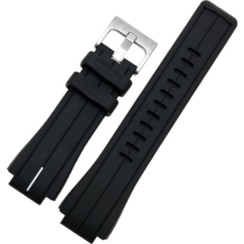 Resin strap mens pin buckle for Casio PRG-130Y PRW-1500 outdoor sports waterproof rubber strap ladies watch band