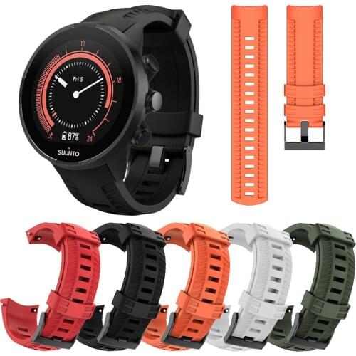 Correa Hit color Silicone Strap For Suunto 7/ Suunto 9 baro/ Suunto Spartan Sport Wrist HR / Suunto D5 Watch band 24mm Bracelet