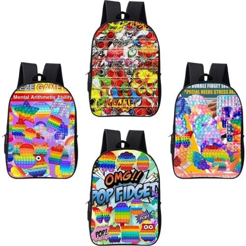 2021 New Hot Game POP It 3D Backpack Men Women Anime Laptop Travelbags Boys Girls Large Capacity 16inch Bookbag Knapsack Student