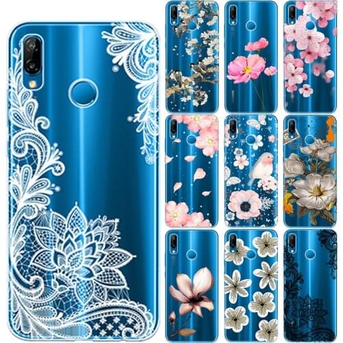 Sexy Retro Floral TPU Case Cover For Huawei P10 P20 P30 Lite Pro P8 Lite 2017 Nova 5 5I 4 3I 3 Y5 Y9 2018 2019 Lace Flower Cases