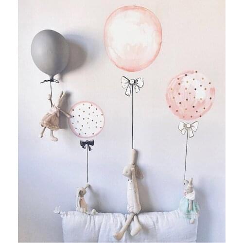 Nordic style Air balloon Flamingo Wall Stickers Home Decor Living Room Bedroom Cartoon Animal Wall Decal for kids room decora