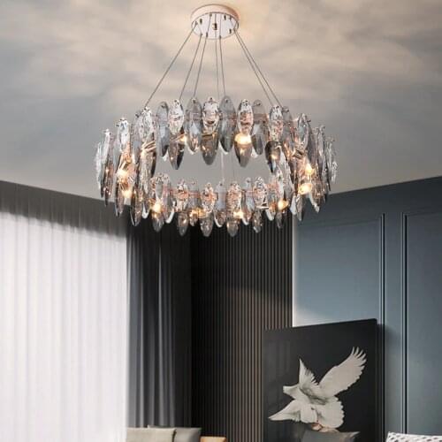 New modern crystal chandelier for living room luxury home decor lighting fixtures round gold led cristal lamp lustre