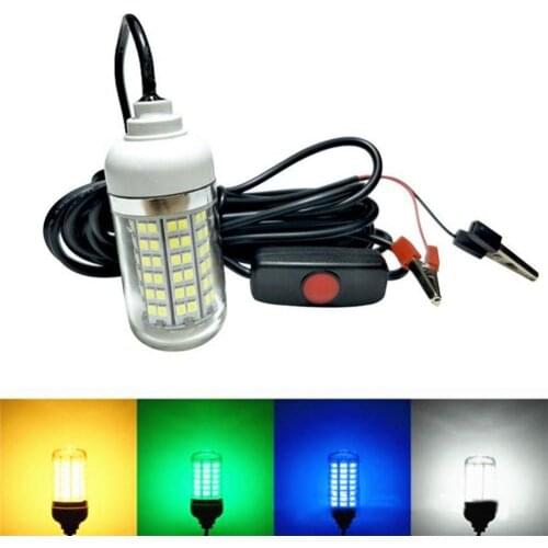 12V 15W Attracting Fish Lamp Super Bright Underwater 108LED Night Fishing Light Attracting Fish Lamp Fishing Tackle