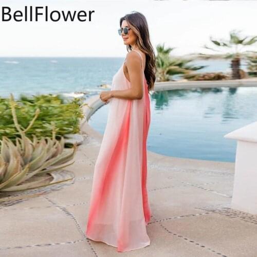 Swing Dress Maternity Clothes Gradual Change Plus Size Chiffon Loose Sexy Pullover Camisole Loose Waist French Long Dress Women