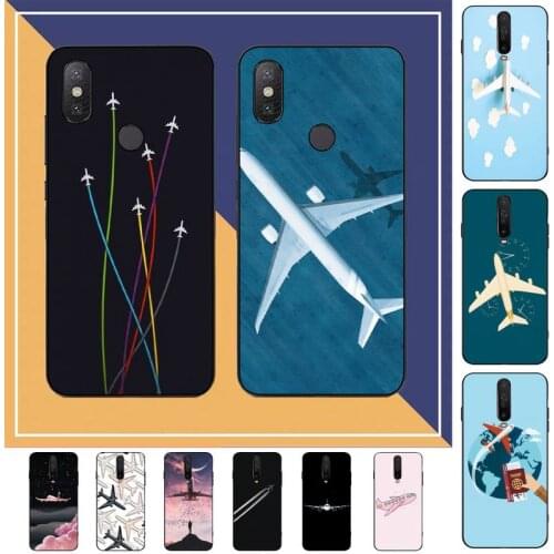 TOPLBPCS aircraft Airplane fly travel in the Sky Phone Case for Redmi Note 4 5 6 8 9 pro Max 4X 5A 9S cover