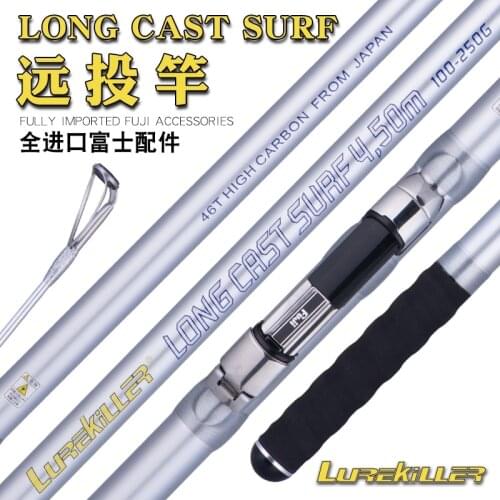 Lurekiller New Japan Parts Longcast Surf Rod 4.5m 3 sections 100-250g High Quality Beach Rod Surfcasting Rod